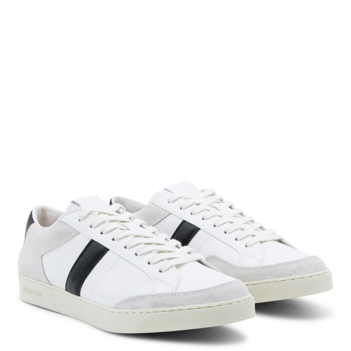 Tom Ford Round Toe White Sneakers