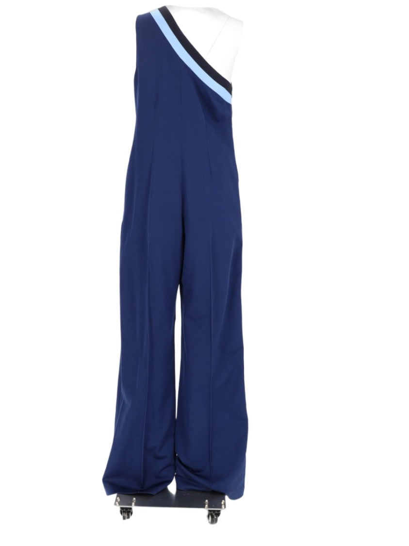 Golden Goose One-Shoulder Wide-Leg Jumpsuit With Contrasting Stripes