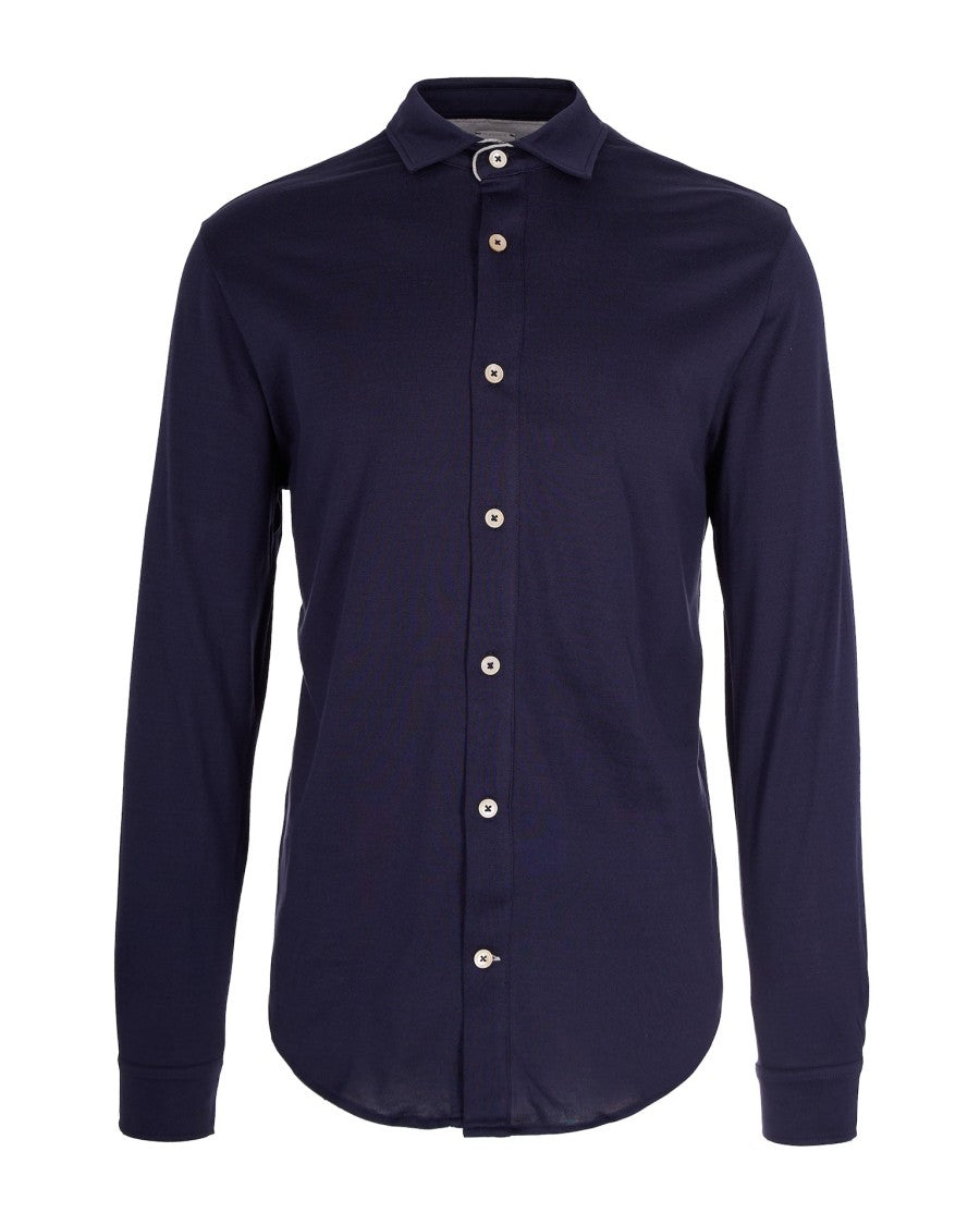 Eleventy Navy Blue Jersey Shirt