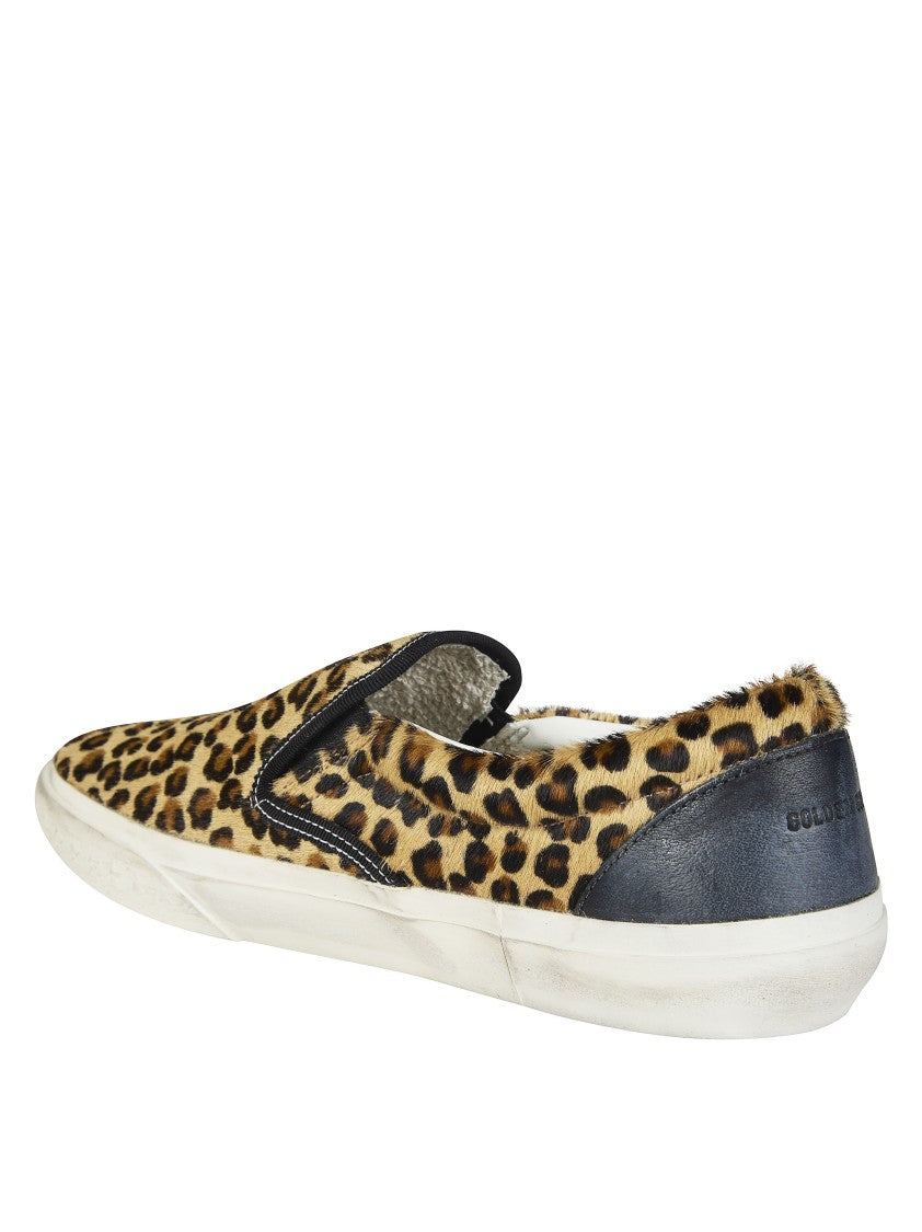 Golden Goose Vce Horsy Leopard-Print Slip-On Sneakers