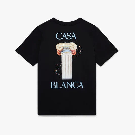 Casablanca Black Graphic T-Shirt With Classical Column Print