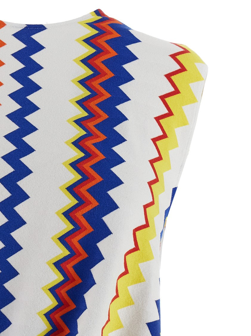 Missoni Peplum Top With Vibrant Zigzag Pattern And Stylish Draping
