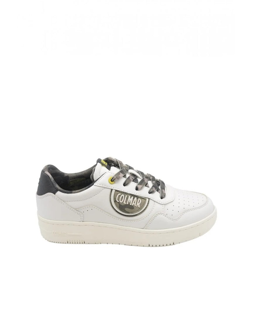 Colmar White Leather Camouflage Detailing Sneakers