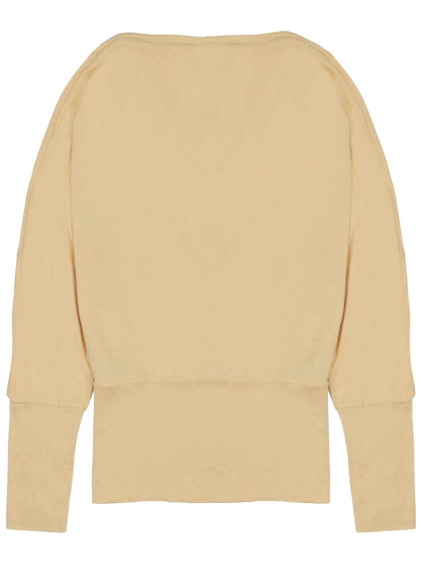 Totême Relaxed Fit Long-Sleeved Top With Wide Neckline