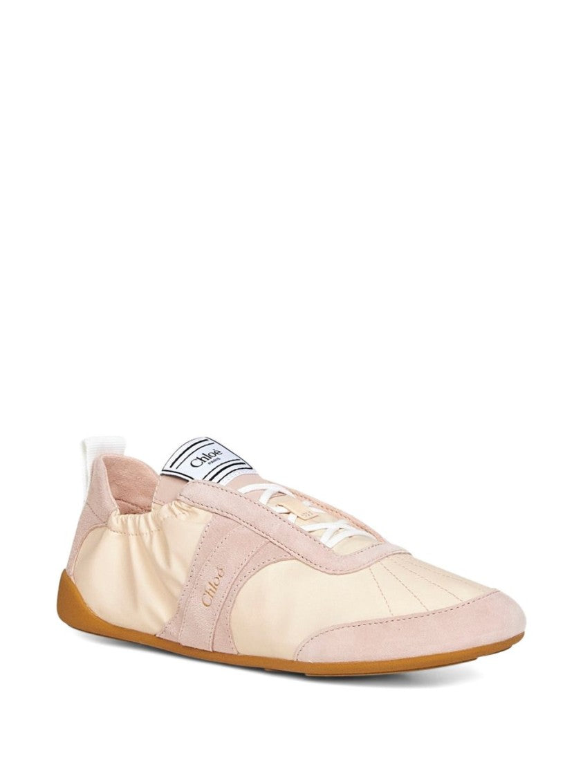 Chloé Minimalist Flat Sneakers With Suede Overlays