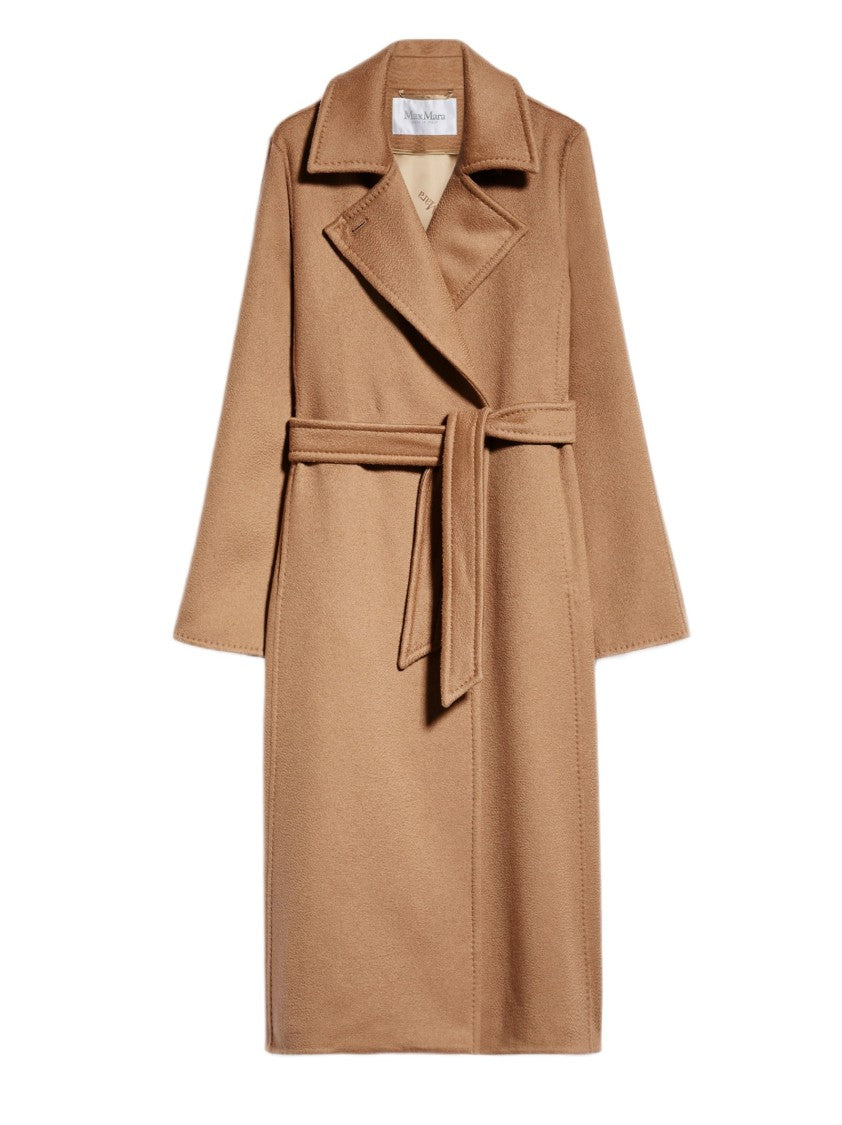 Max Mara Straight Camel Coat With Notched Lapel