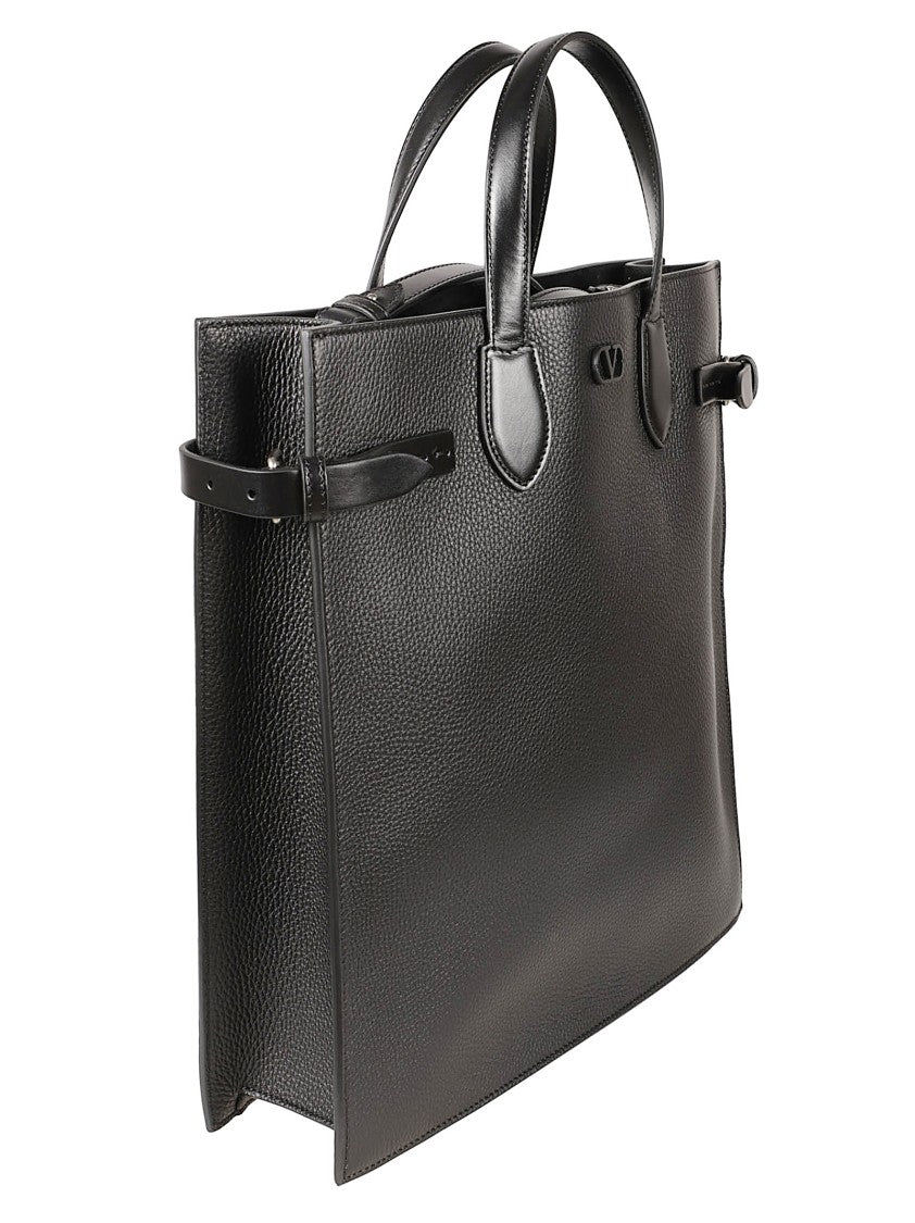 Valentino Garavani Rectangular Textured Leather Bag With Adjustable Straps