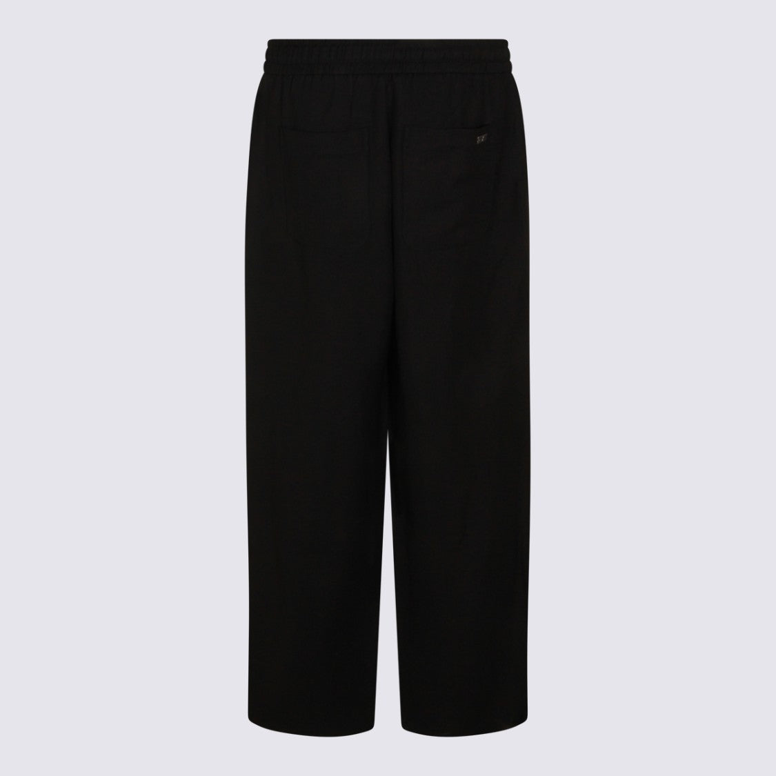 Ami Paris Straight-Leg Trousers With Adjustable Waistband And Metallic Detail