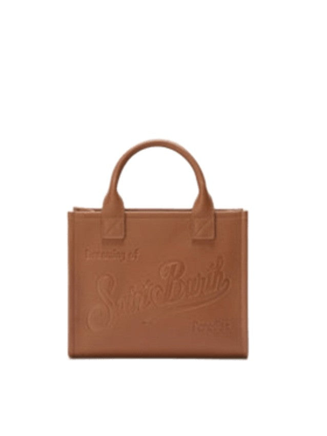 Saint Barth Smooth Leather Shoulder Bag With Embossed Logo Design