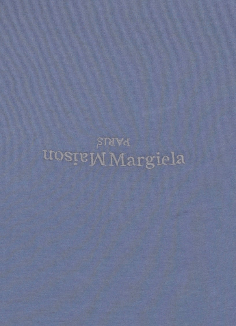 Maison Margiela Blue Logoed Cotton T-Shirt