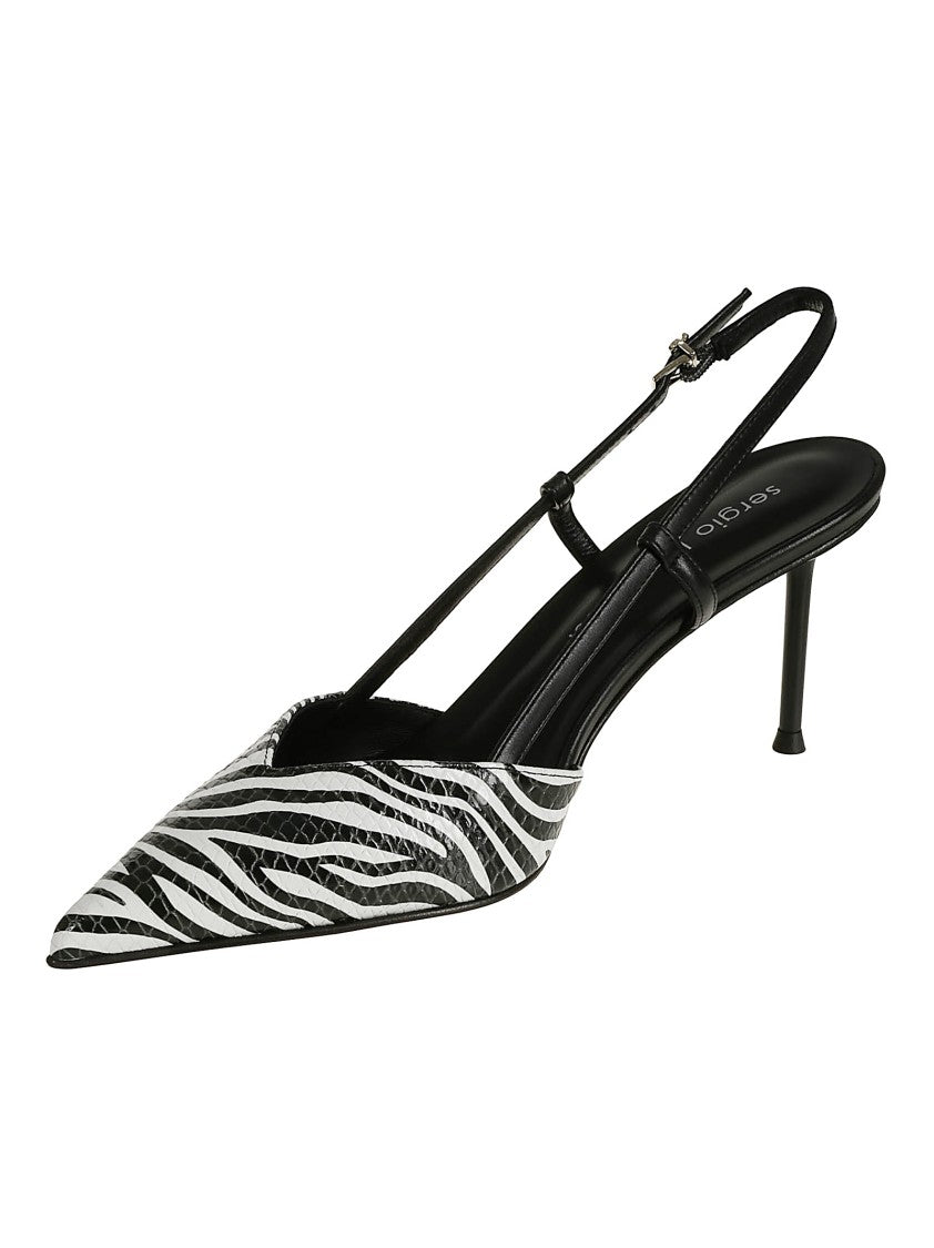Sergio Levantesi Zebra Print Slingback Stiletto Pump