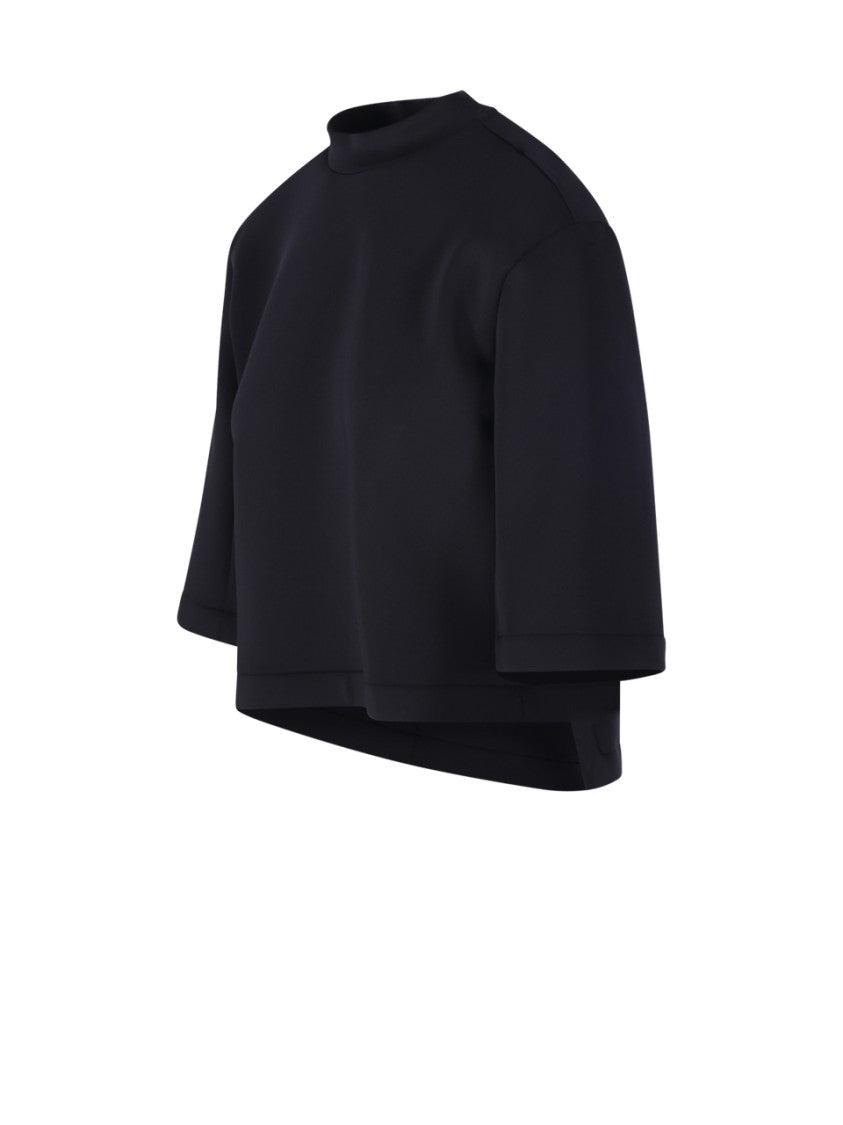 Moncler Genius X Edward Enninful Cropped Boxy T-Shirt With High Neckline