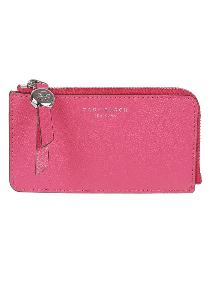 Tory Burch Textured Pink Leather Wallet