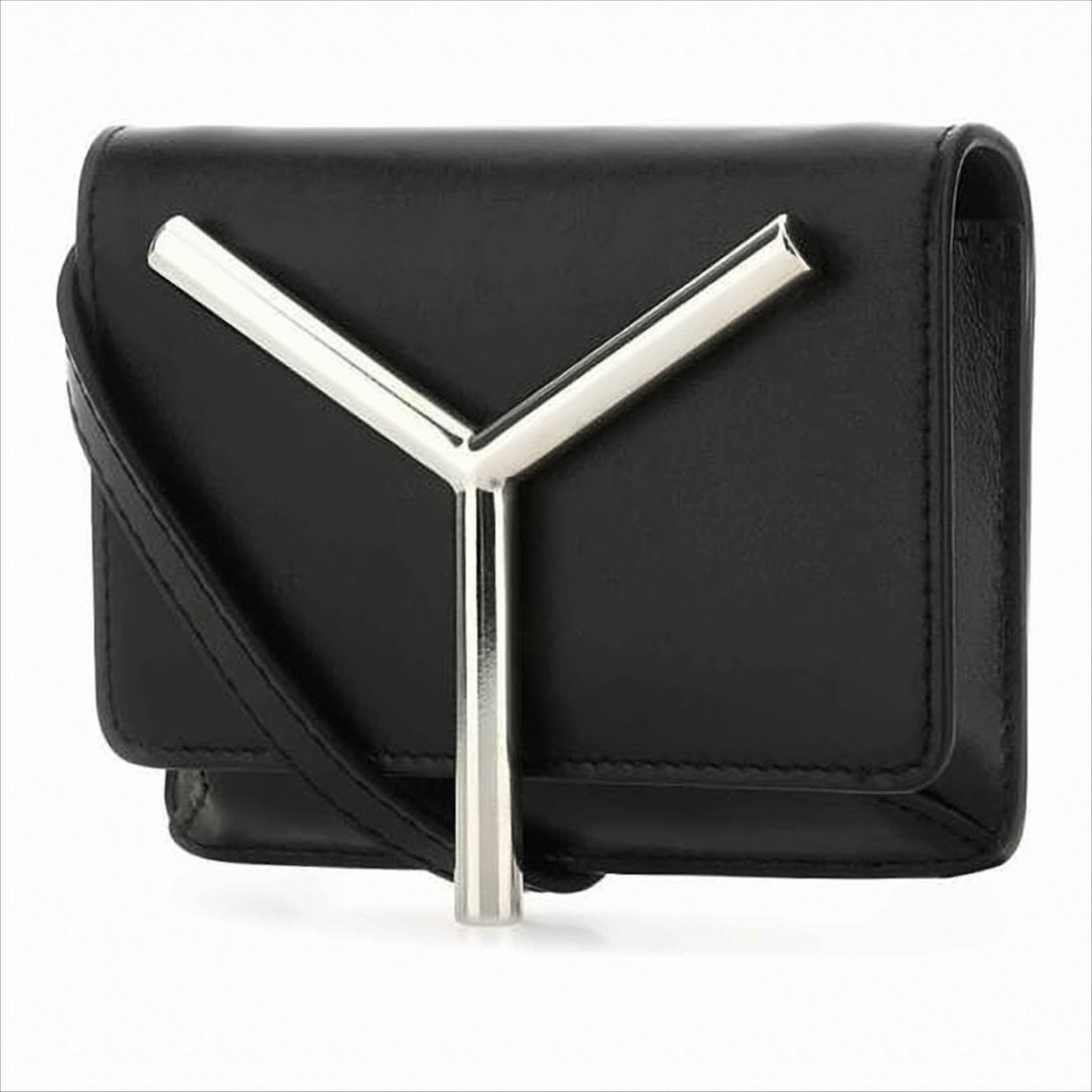 Y/Project Structured Black Leather Crossbody Bag