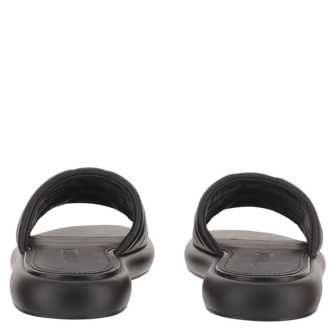 Pinko Open Toe Leather Sandals With Quilted Strap