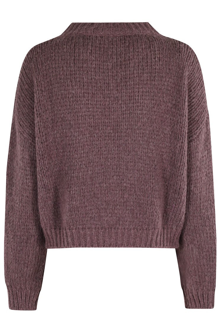 Roberto Collina Bordeaux Crew Neck Sweater In Textured Knit