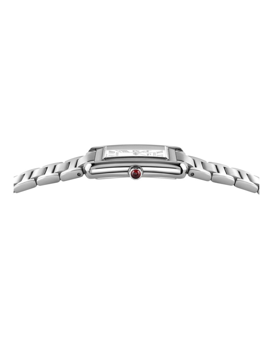Ferragamo Silver Stainless Steel Rectangular Portrait Watch