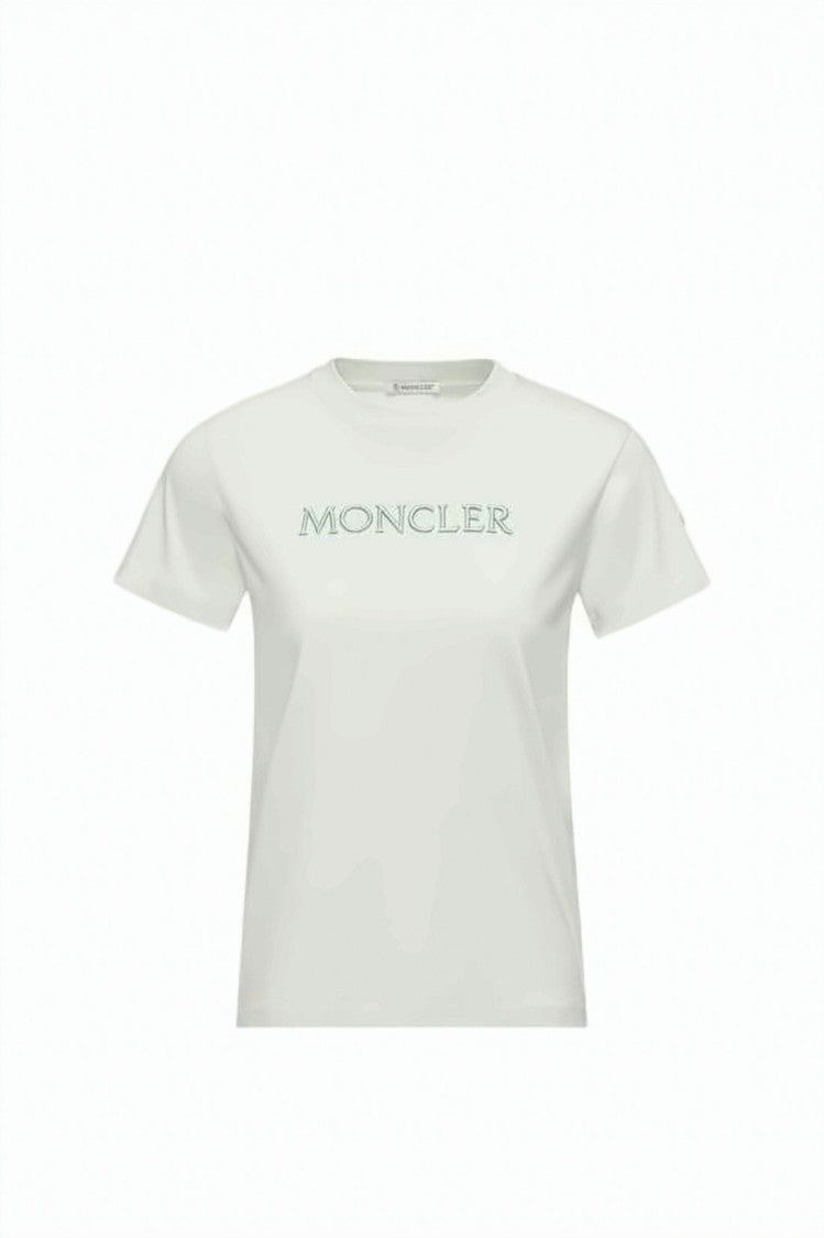 Moncler Cropped White T-Shirt