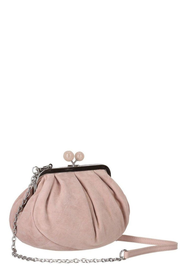 Max Mara Rounded Sheepskin Leather Handbag With Top Handle