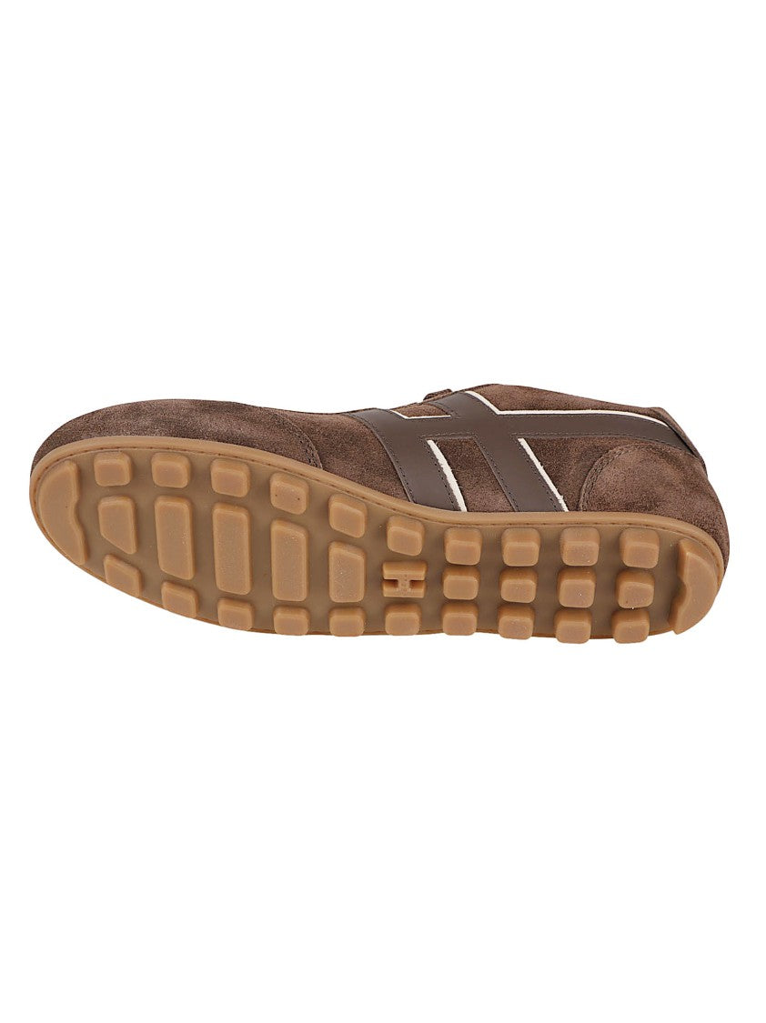 Hogan Brown H693 Logo Low-Profile Sneakers