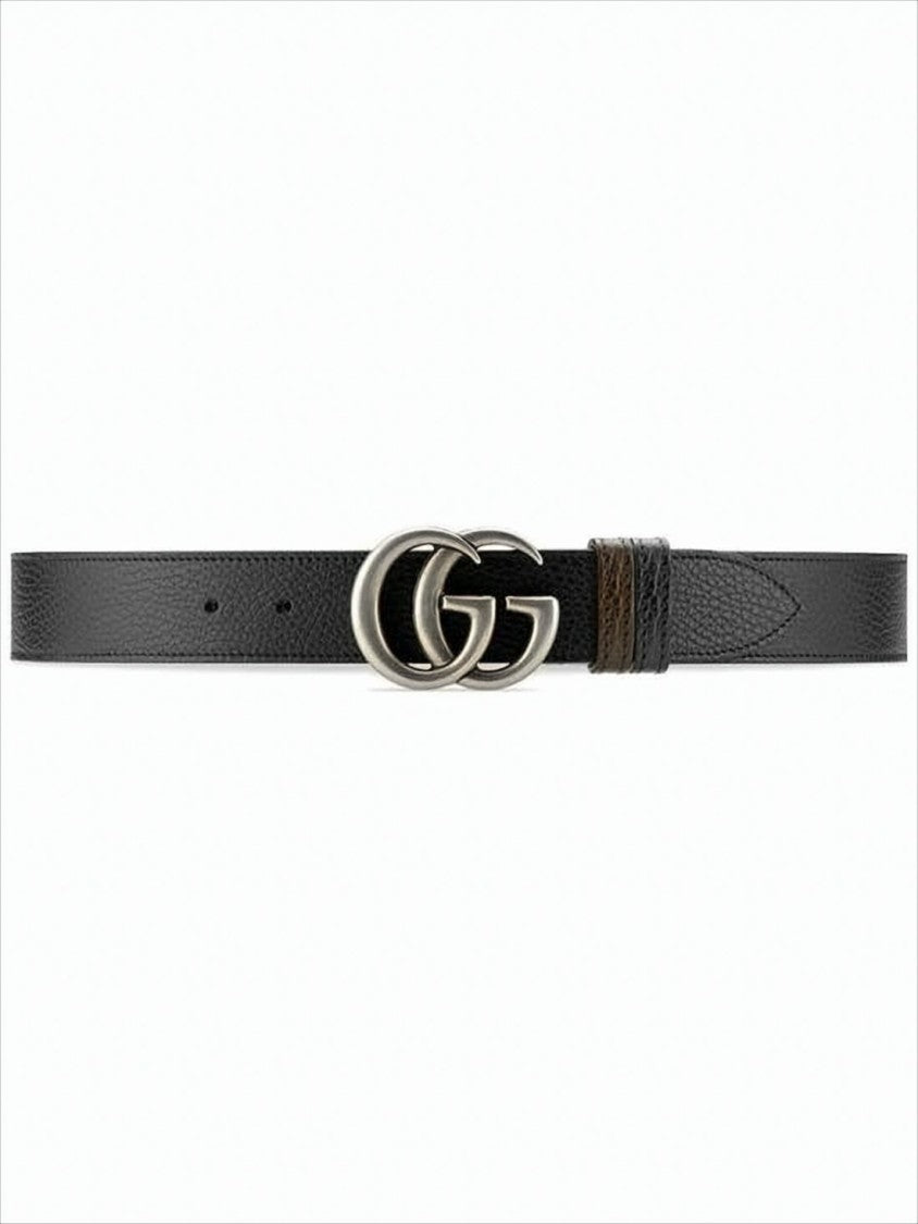 Gucci Textured Black Calfskin Leather Belt