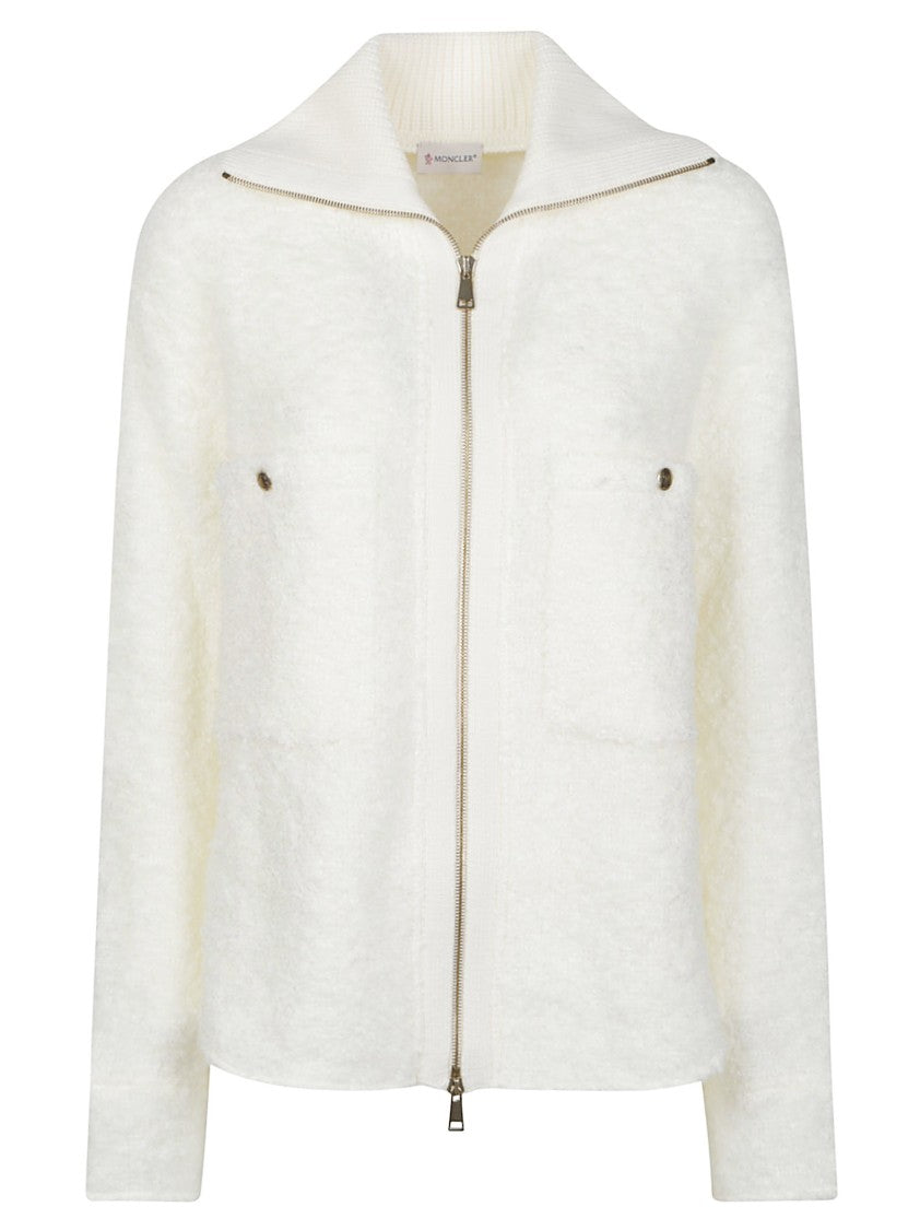 Moncler Full Zip Collared Acrylic-Blend Jacket