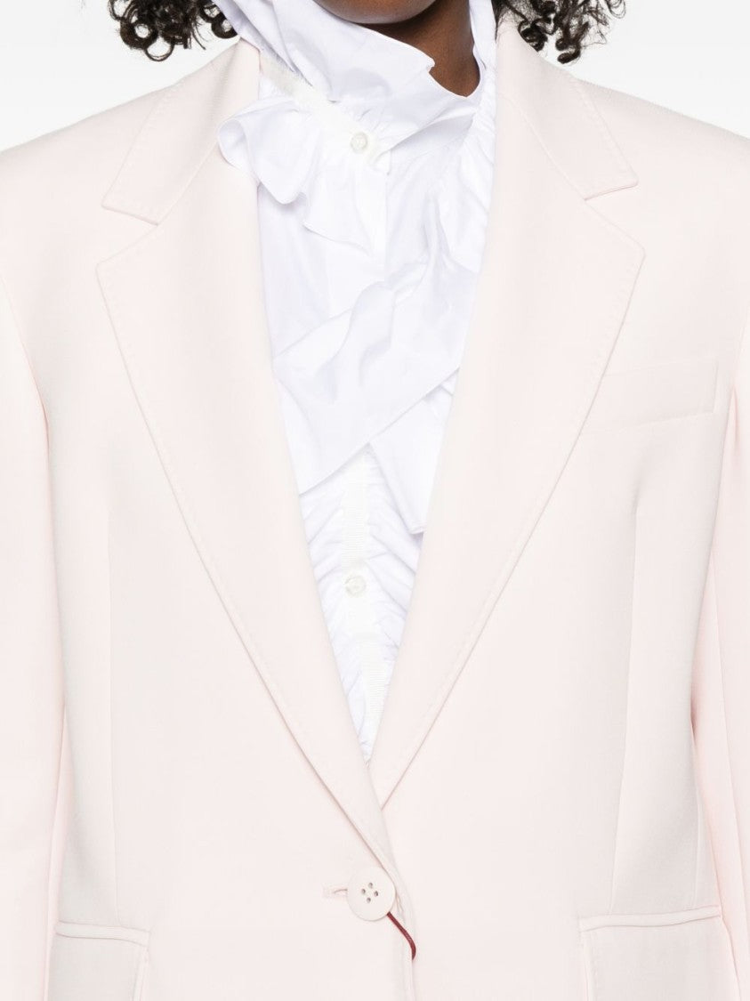 Max Mara Elongated Fit Pink Jacket With Lapel Collar