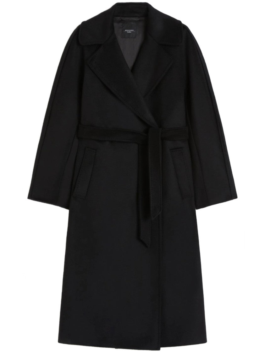Weekend Wkdresina Black Tie-Belt Coat