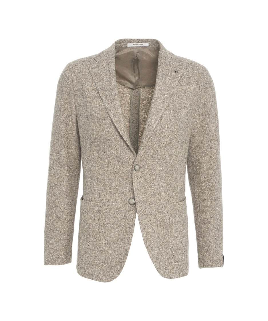 Tagliatore Beige Tailored Blazer With Notch Lapels