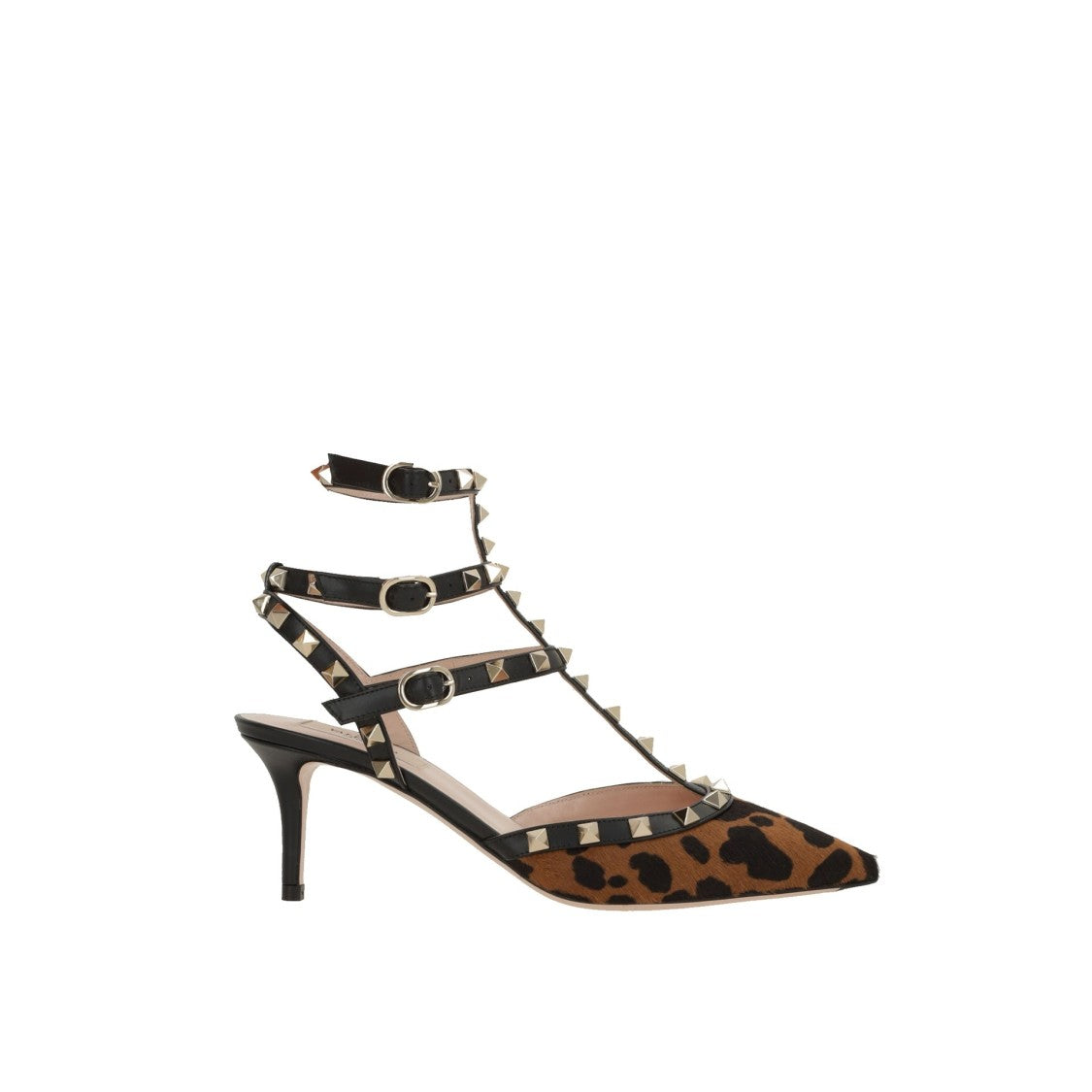 Valentino Garavani Pointed-Toe Leopard Print Rockstud Pumps