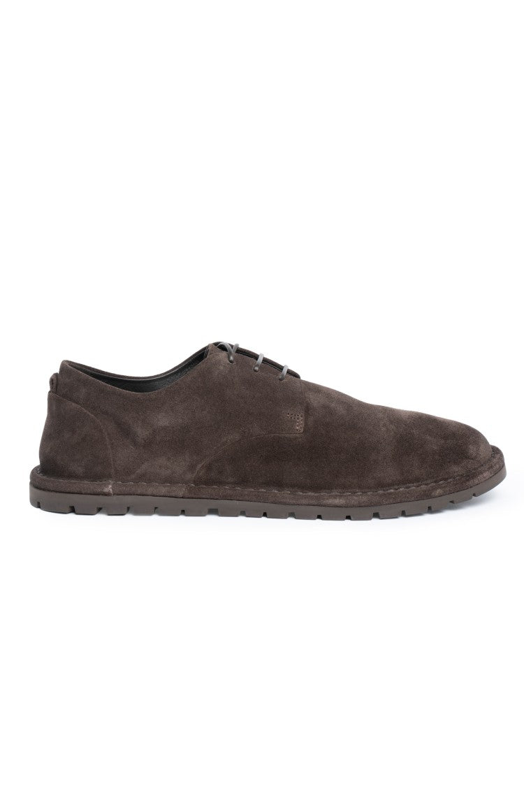 Marsèll Minimalist Brown Lace-Up Flat Shoes