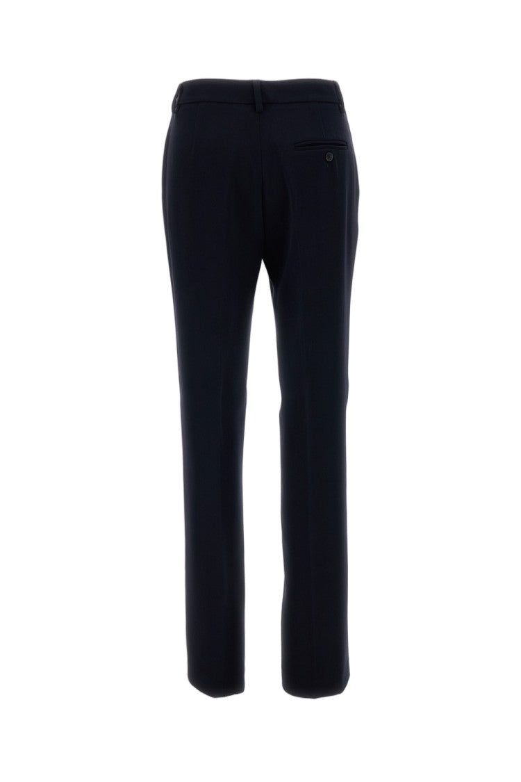 Alberto Biani Blue Cady Slim Straight-Leg Pants