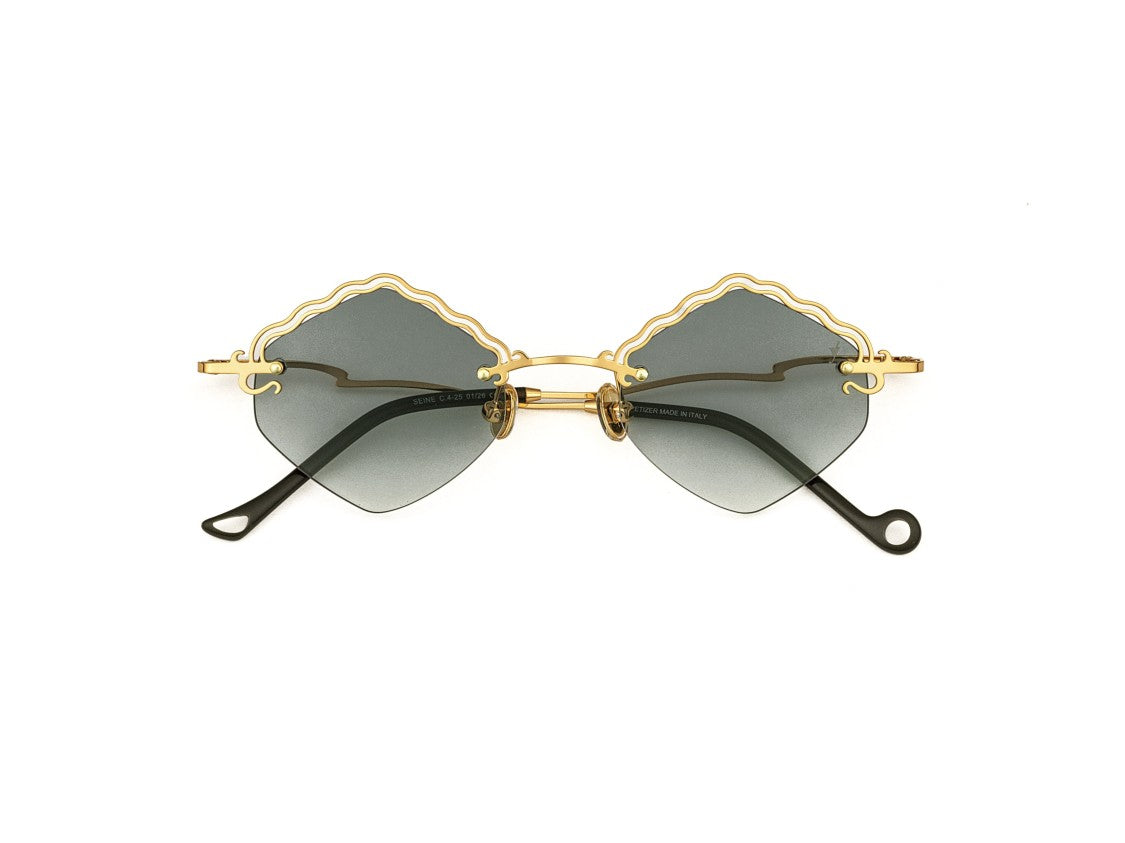 Eyepetizer Gold Seine Scalloped Metal Sunglasses