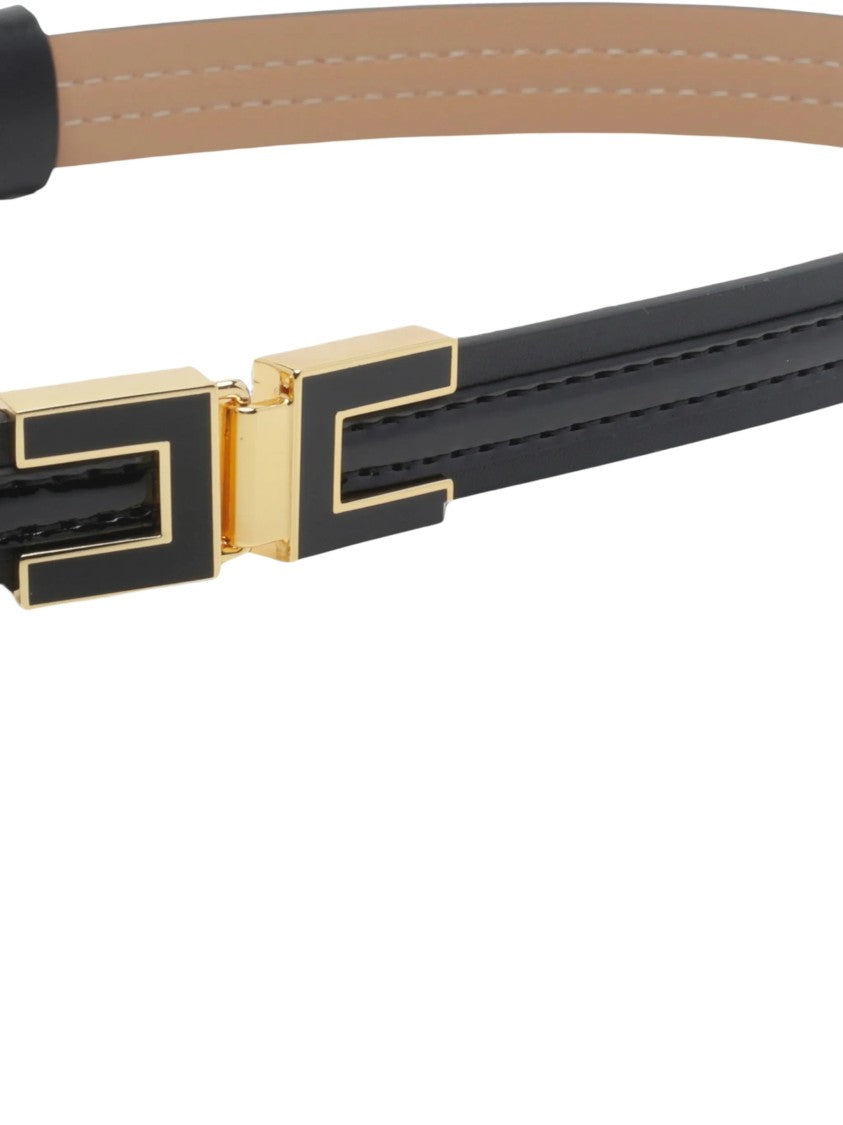 Elisabetta Franchi Cintura Slim Black Belt
