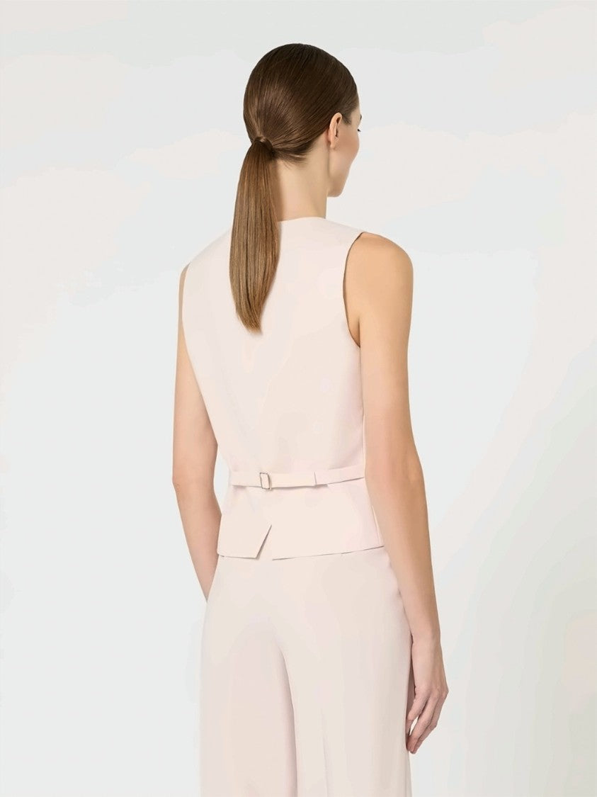 Max Mara Minimalist Tailored Vest With V-Neckline And Adjustable Detail