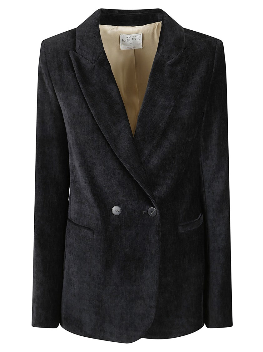 Forte Forte Tailored Jacket With Double-Button Front And Textured Fabric