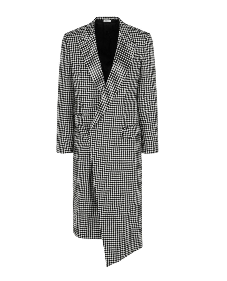 Alexander Mcqueen Asymmetrical Houndstooth Coat