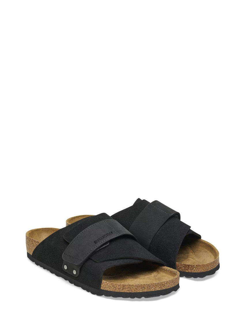 Birkenstock Black Suede Nubuck Sandals With Contoured Footbed