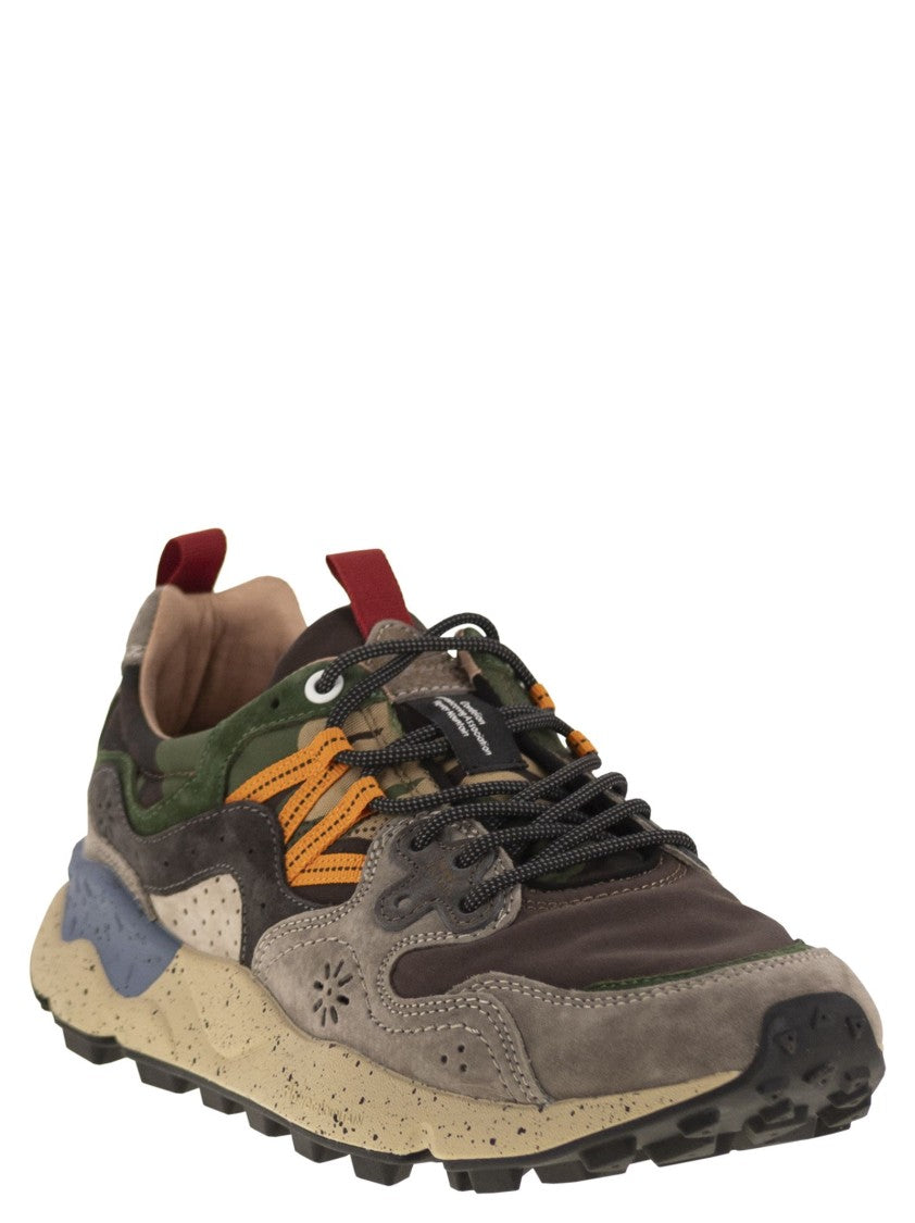 Flower Mountain Yamano 3 - Sneakers In Suede And Technical Fabric
