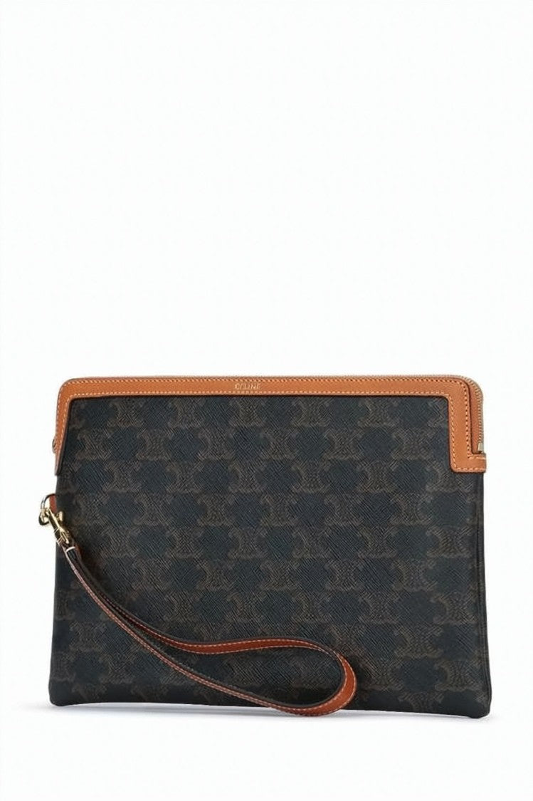 Celine Rectangular Crossbody Bag With Cowhide Leather Accents