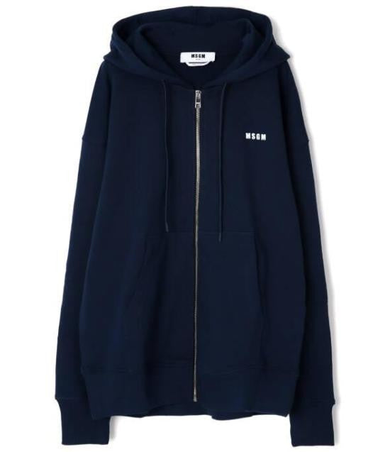 Msgm Relaxed Fit Zip-Up Hoodie With Kangaroo Pocket