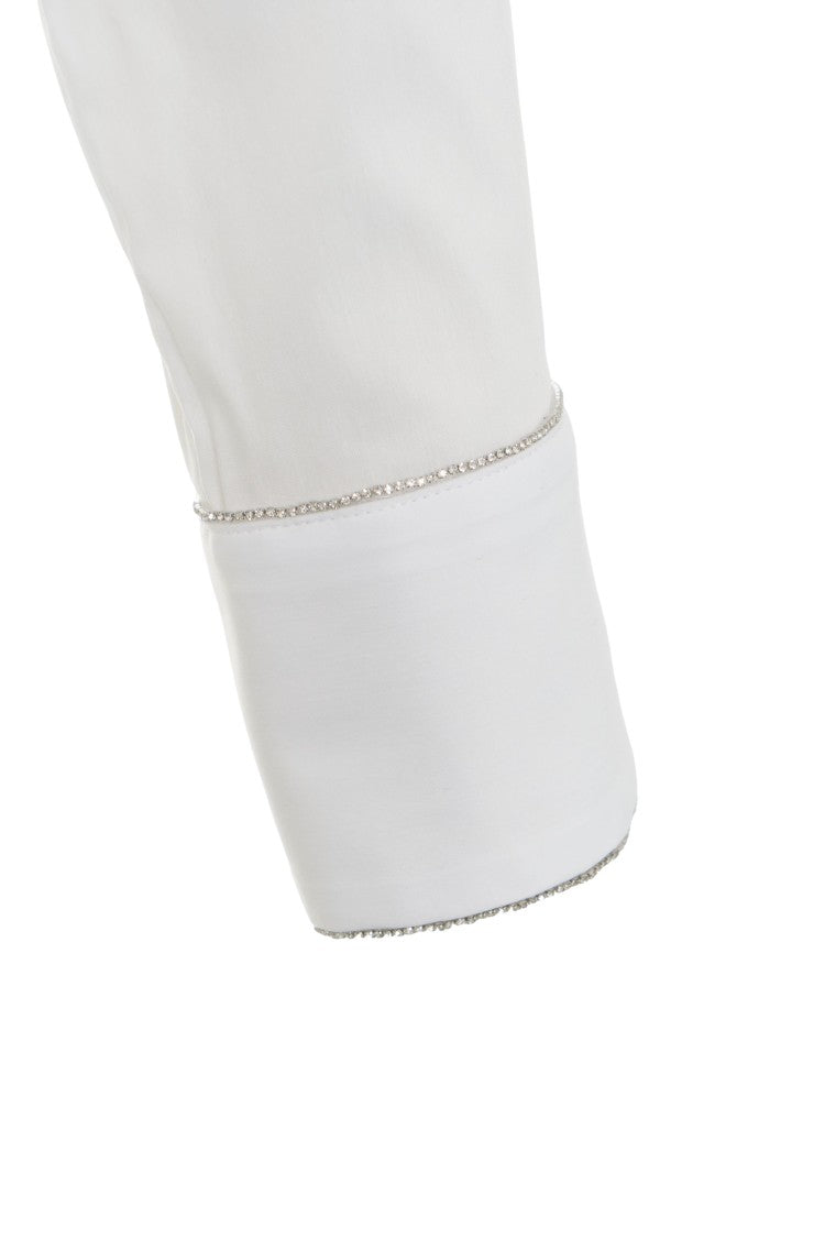 Himon's Crystal-Embellished Classic White Blouse