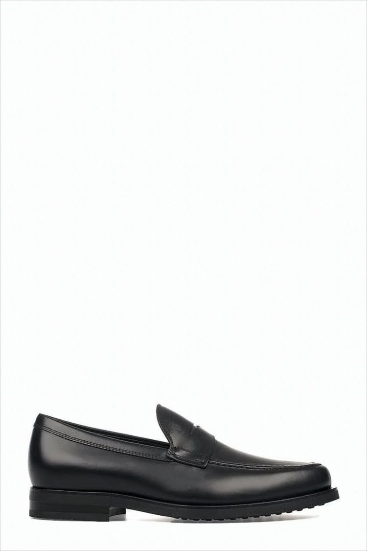 Tod's Black Leather Loafers With Classic Penny Strap