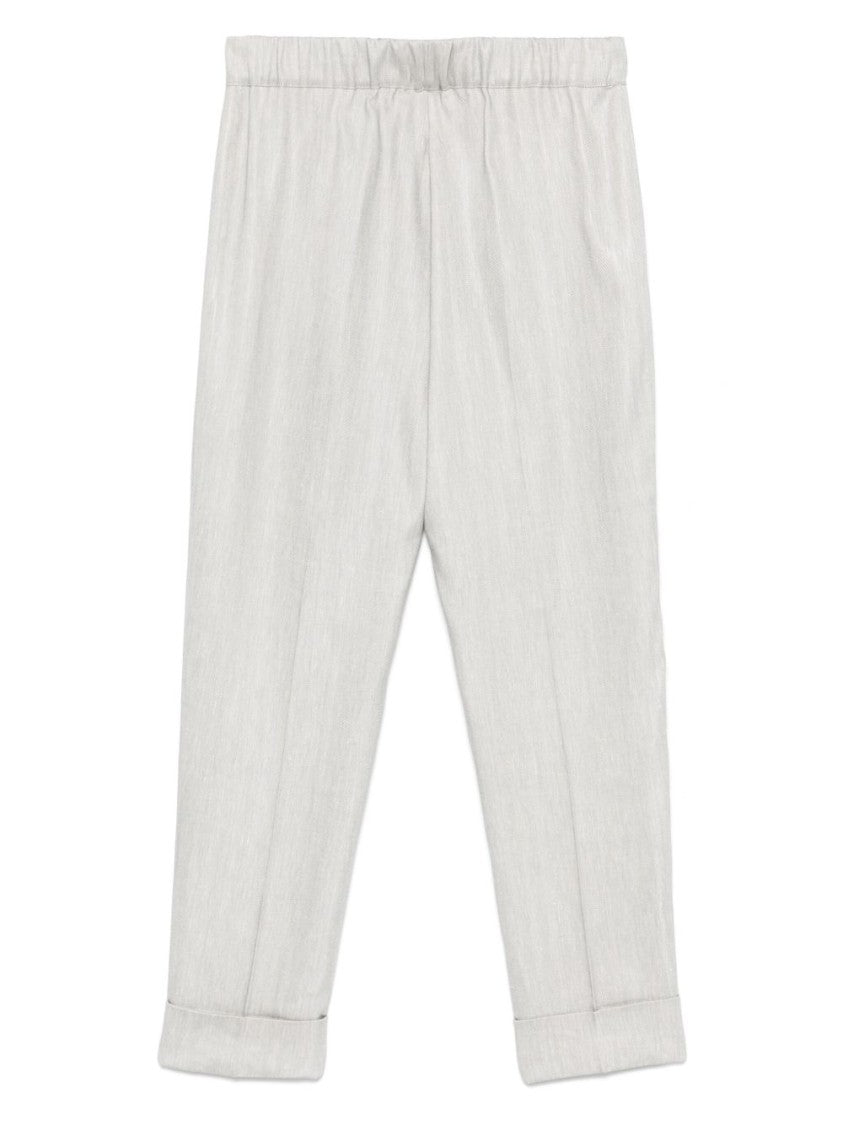 Dexterior Relaxed Fit Grey Pants With Subtle Texture