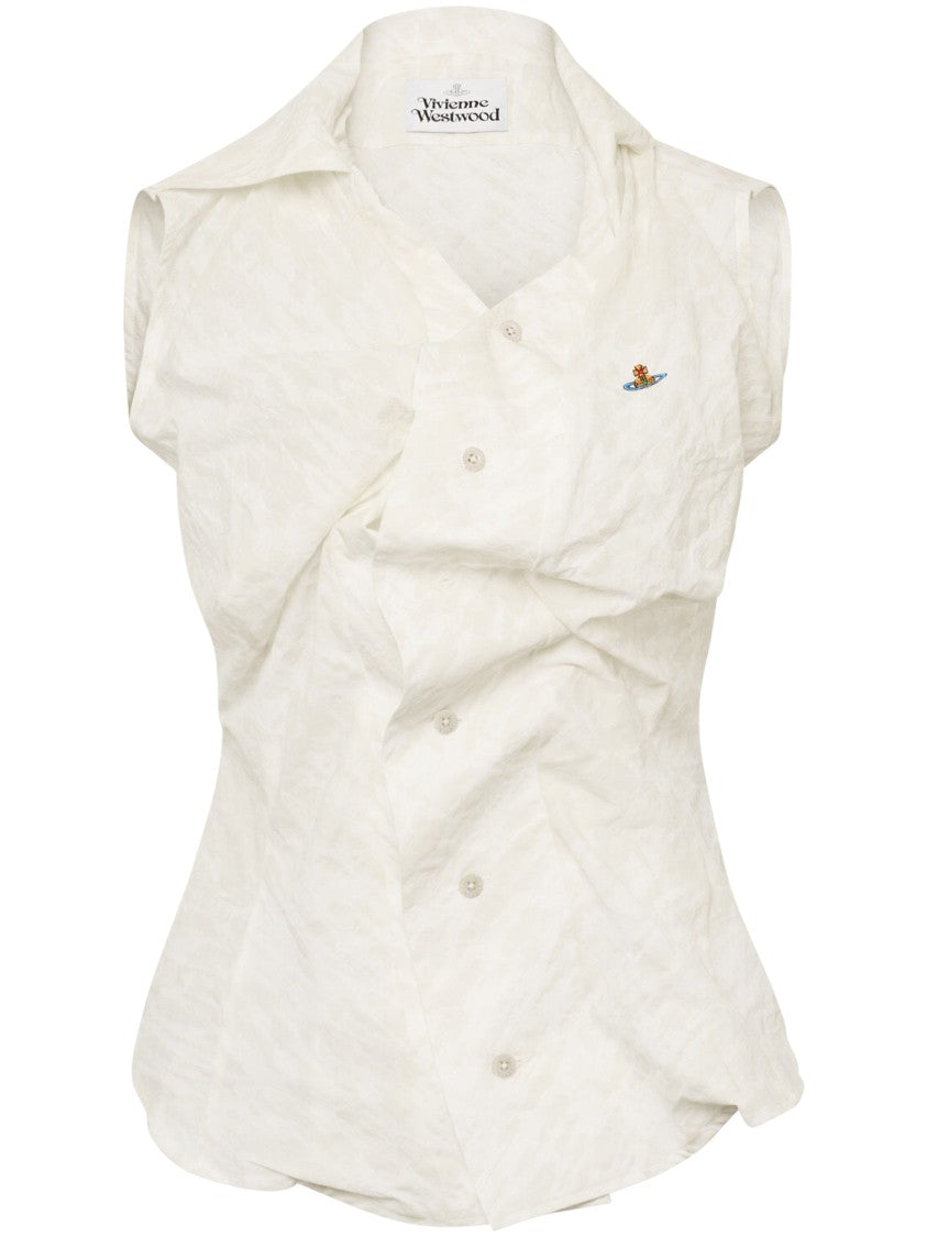 Vivienne Westwood Draped Sleeveless Shirt With Button-Down Front