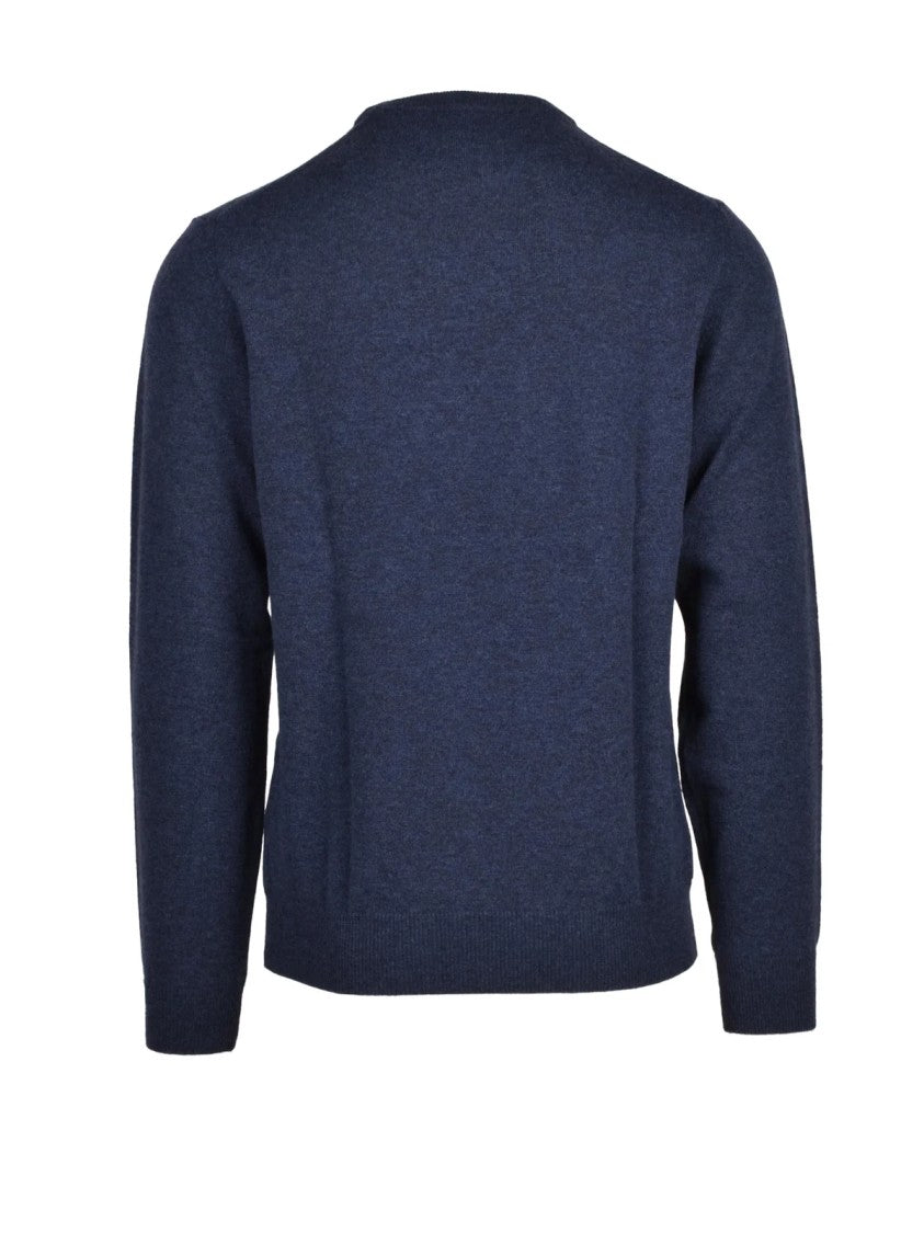 Gant Crew Neck Wool Sweater With Embroidered Logo Detail