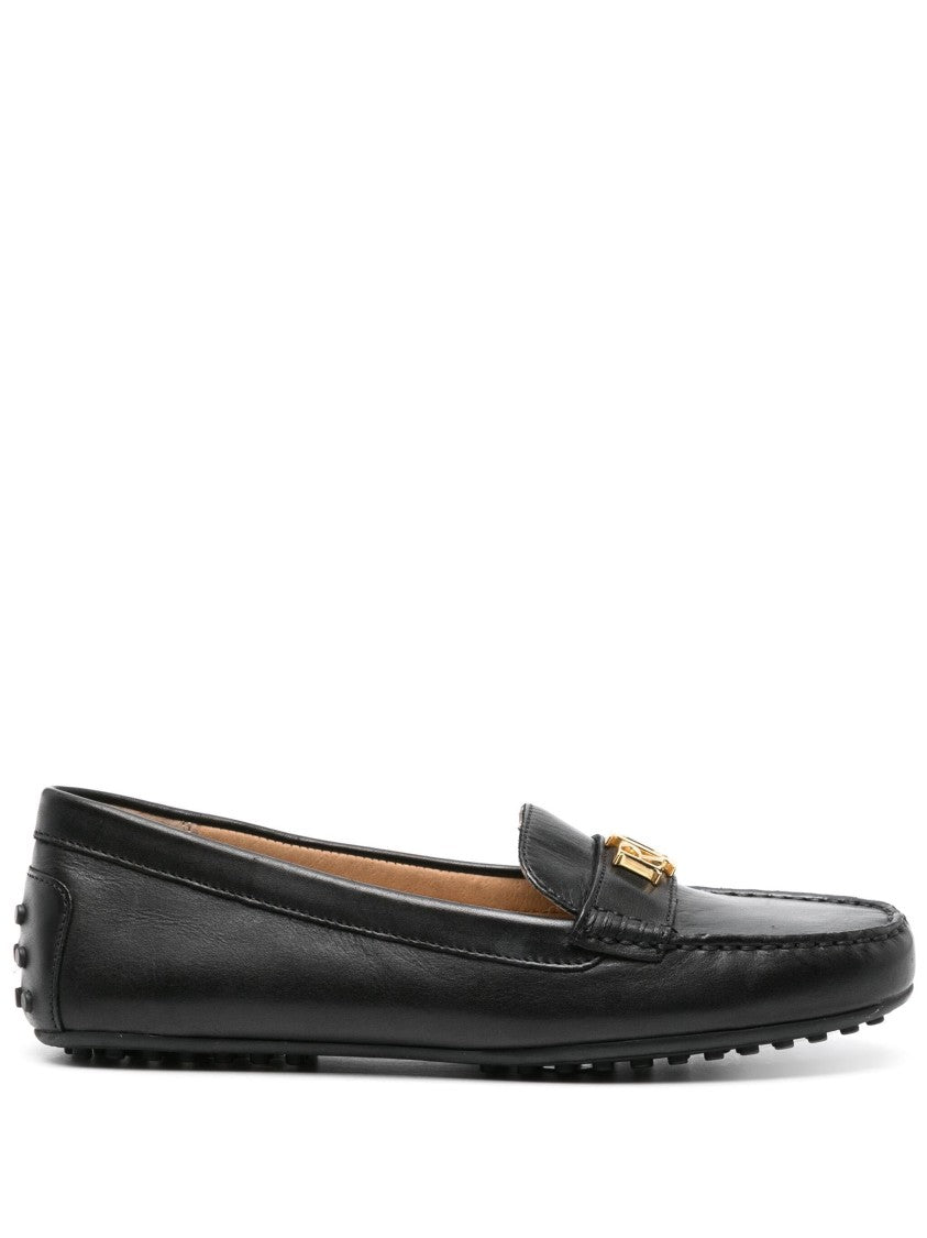Lauren Ralph Lauren Glossy Black Cow Leather Loafers