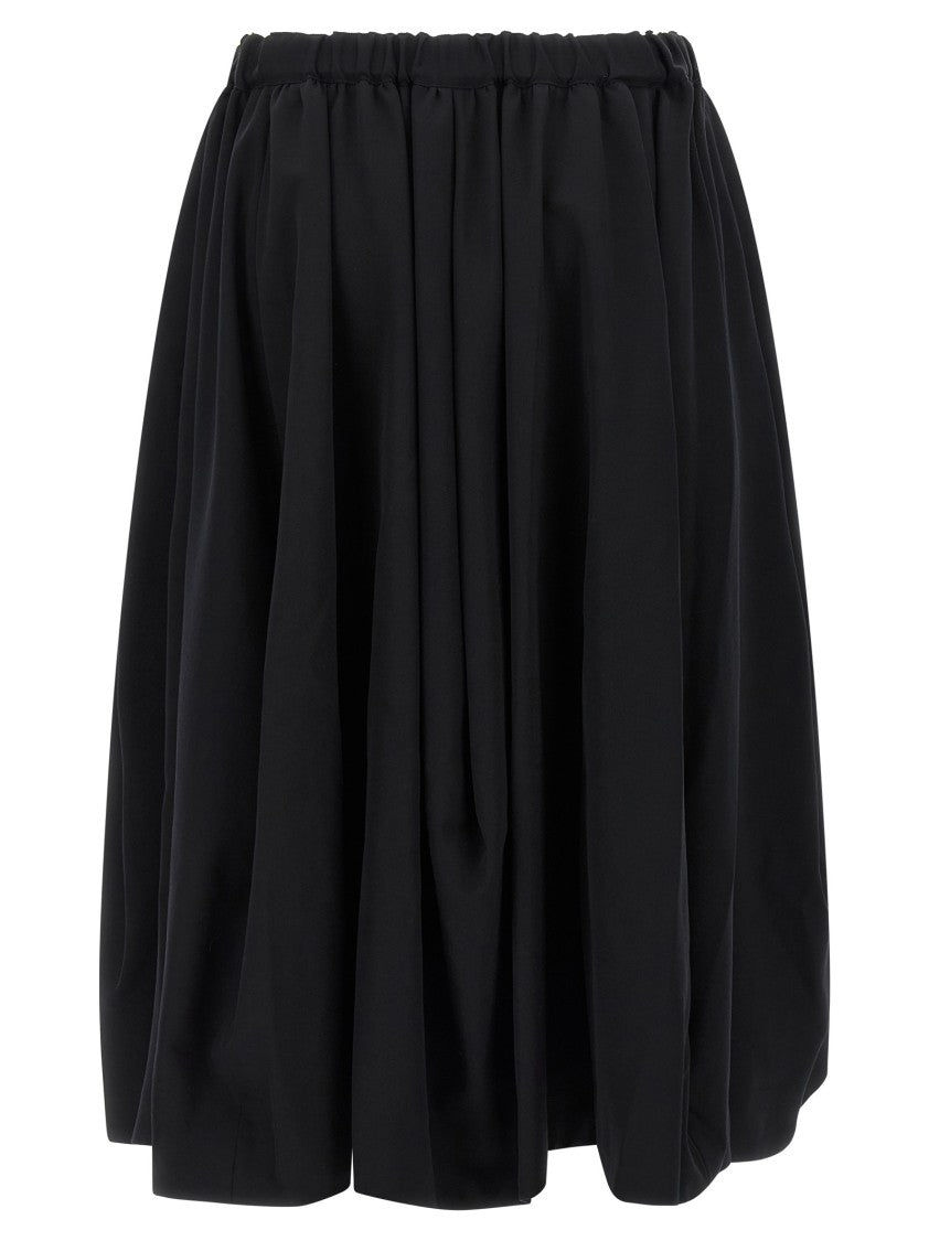 Comme Des Garçons Maxi Wool Skirt With Pleated Wheel Silhouette