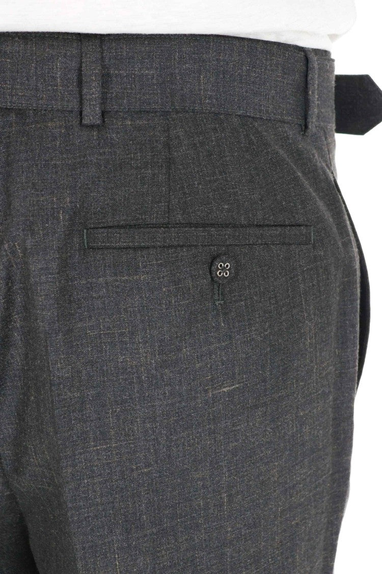 Officine Generale Hoche Wool-Silk-Linen Straight Pants