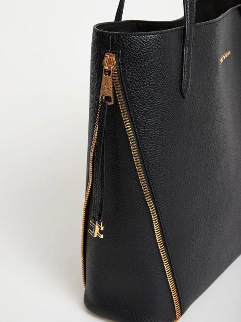 Elisabetta Franchi Structured Pebbled Leather Tote Bag